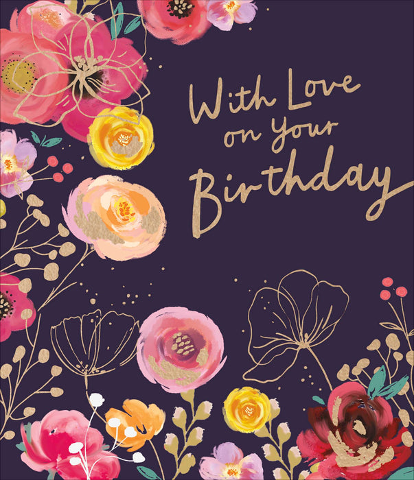 Velvet Bloom Birthday Card for Conv, Conv Design