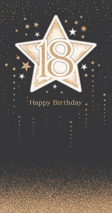 Celestial Spark Birthday Card for 18th, Conv Design