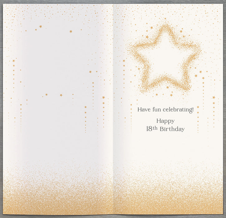 Celestial Spark Birthday Card for 18th, Conv Design