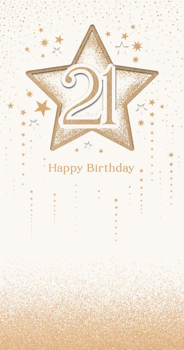 Celestial Spark Birthday Card for 21st, Conv Design