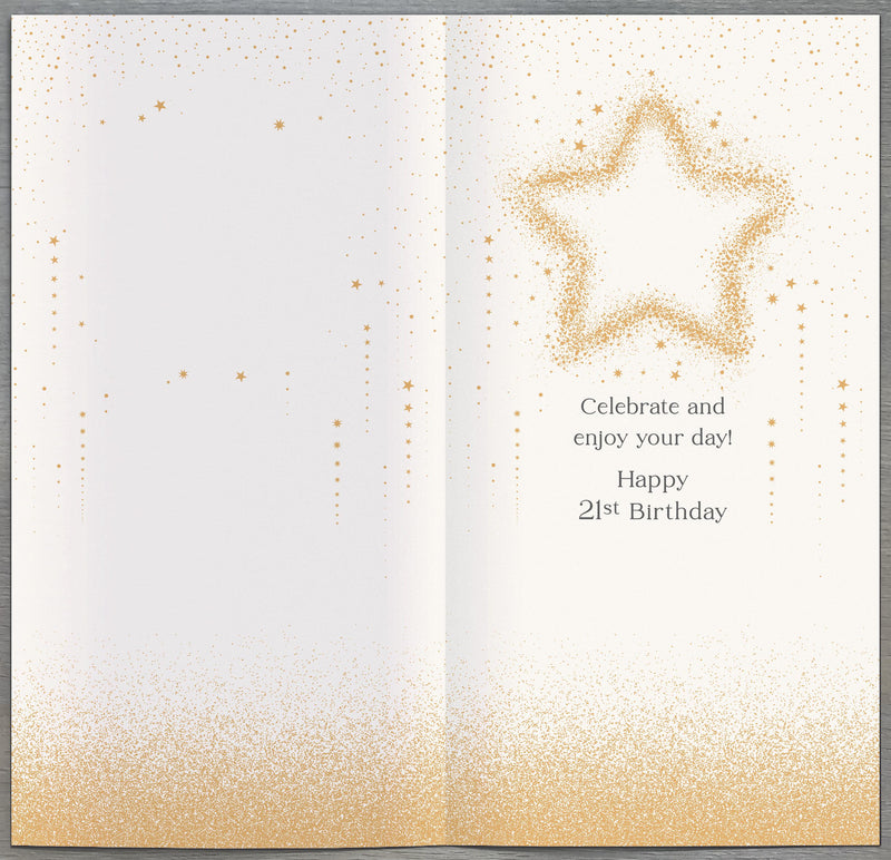 Celestial Spark | 21st Birthday Card | Conventional Design | With Envelope