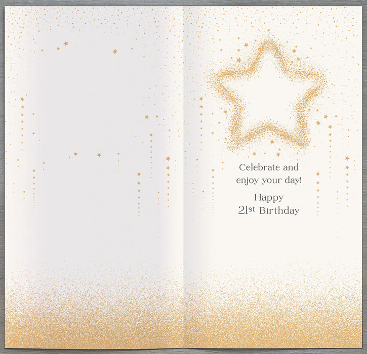 Celestial Spark Birthday Card for 21st, Conv Design