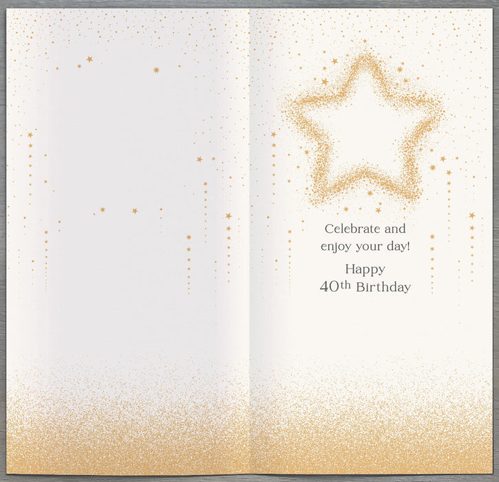 Celestial Spark Birthday Card for 40th, Conv Design