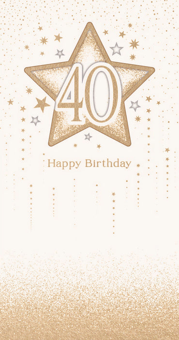 Celestial Spark Birthday Card for 40th, Conv Design