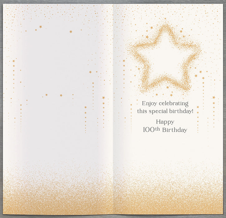 Celestial Spark Birthday Card for 100th, Conv Design