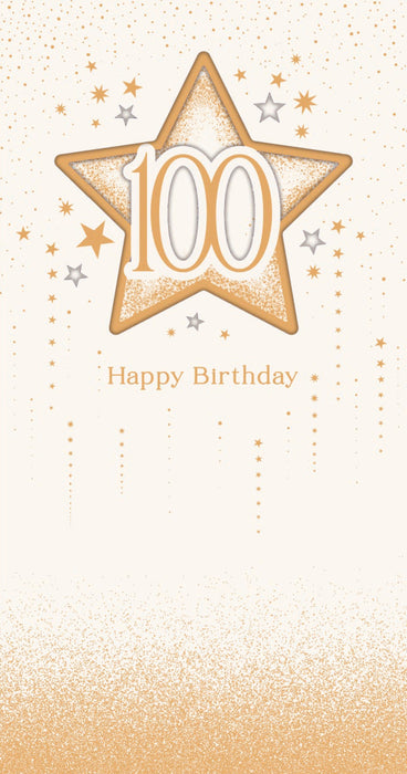 Celestial Spark Birthday Card for 100th, Conv Design