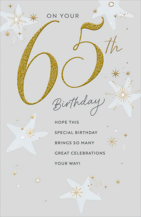Gibson Birthday Card for 65th, Conv Design