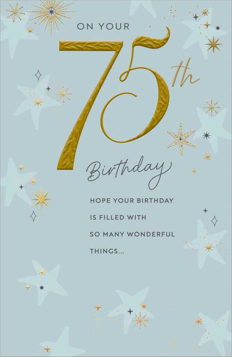 Gibson Birthday Card for 75th, Conv Design