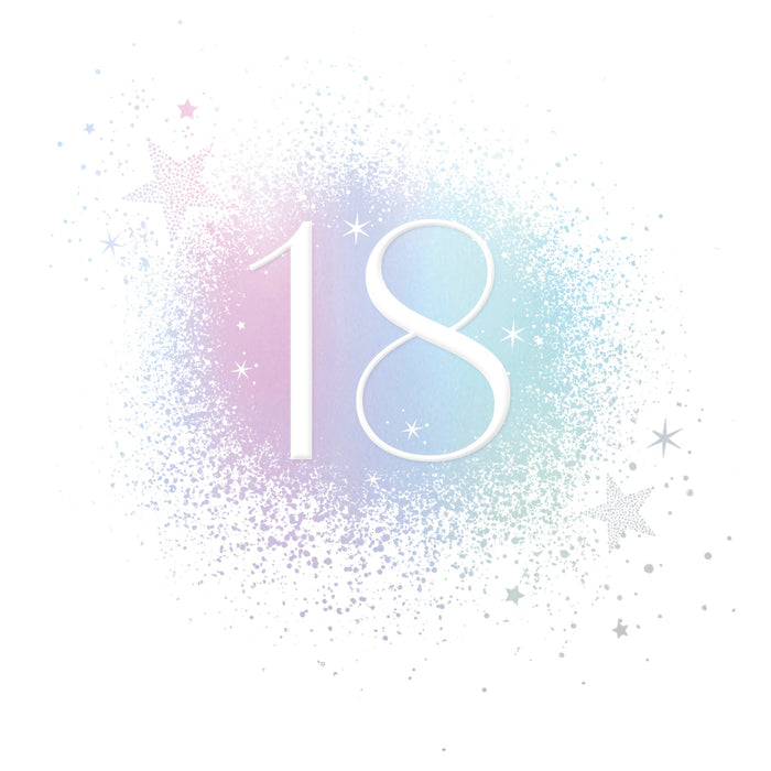 Signature Moondust Birthday Card for 18th, Conv Design