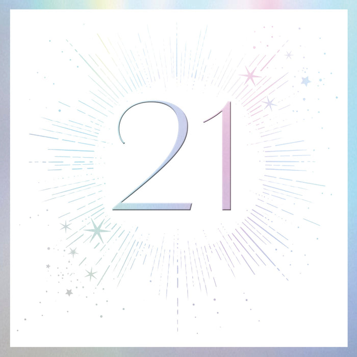 Signature Moondust Birthday Card for 21st, Conv Design