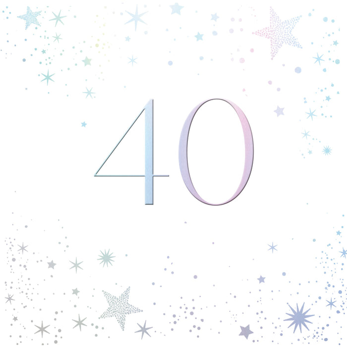 Signature Moondust Birthday Card for 40th, Conv Design