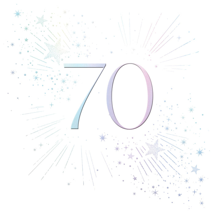 Signature Moondust Birthday Card for 70th, Conv Design