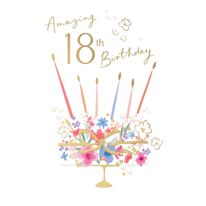 Signature Cherry Bloom Birthday Card for 18th, Conv Design