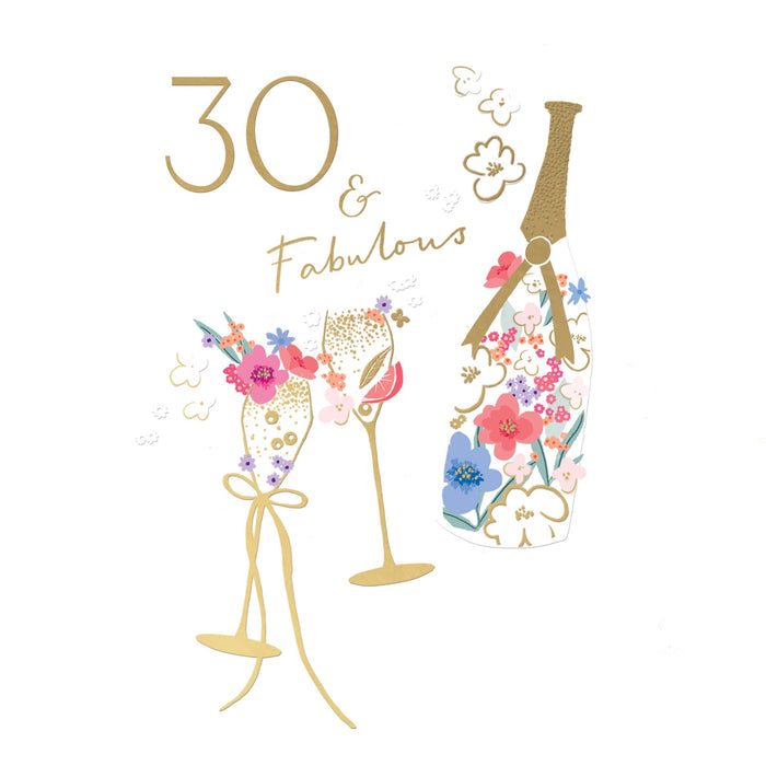 Signature Cherry Bloom Birthday Card for 30th, Conv Design