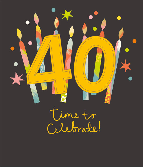 Zig Zag Birthday Card for 40th, Conv Design