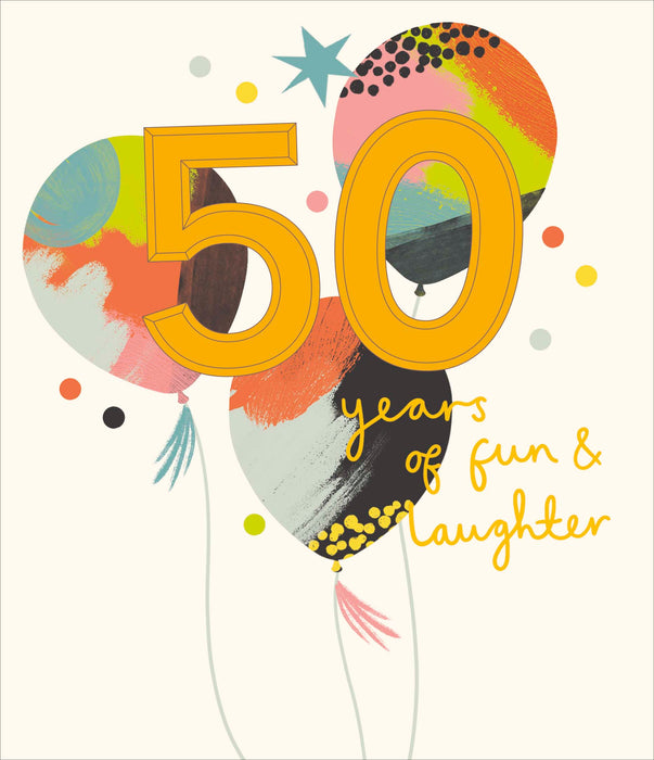Zig Zag Birthday Card for 50th, Conv Design