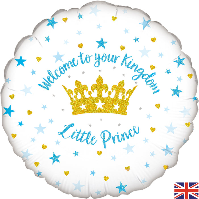 Welcome Little Prince Stars Holographic 18" Foil Balloon (Optional Helium Inflation)