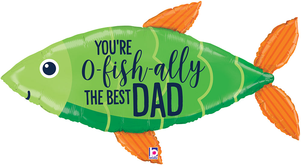 OFishally Best Dad 45" Supershape Foil Balloon (Optional Helium Inflation)