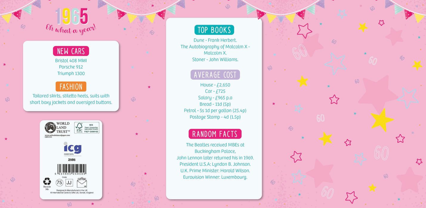 1965 Happy 60th Birthday Daughter From The Year You Were Born