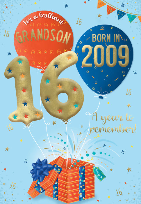 2009 Happy 16th Birthday Grandson From The Year You Were Born