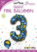Dinosaur Pattern Blue Number 3 Giant Foil Balloon 34"