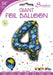 Dinosaur Pattern Blue Number 4 Giant Foil Balloon 34"