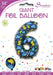 Dinosaur Pattern Blue Number 6 Giant Foil Balloon 34"