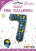 Dinosaur Pattern Blue Number 7 Giant Foil Balloon 34"