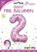 Unicorn Pattern Pink Number 2 Giant Foil Balloon 34"