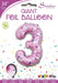 Unicorn Pattern Pink Number 3 Giant Foil Balloon 34"
