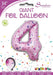 Unicorn Pattern Pink Number 4 Giant Foil Balloon 34"