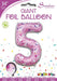 Unicorn Pattern Pink Number 5 Giant Foil Balloon 34"