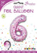 Unicorn Pattern Pink Number 6 Giant Foil Balloon 34"
