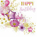 Birthday Card - Balloons & Flowers Design