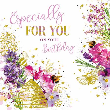 Birthday Card - Floral Birthday Wishes Design