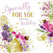 Birthday Card - Floral Birthday Wishes Design