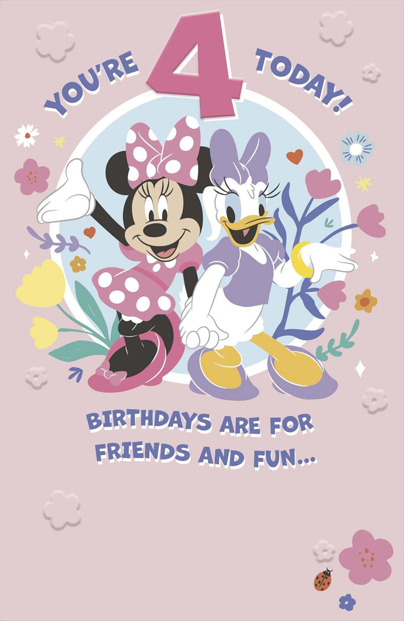Carlton | 4th Birthday Card Girl | Juvenile Design | With Envelope