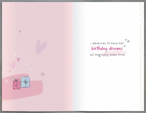 4th Birthday Card Girl - back