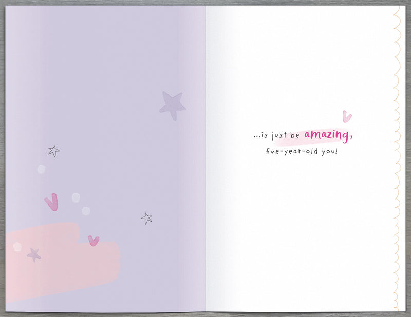 5th Birthday Card Girl - back