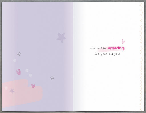 5th Birthday Card Girl - back