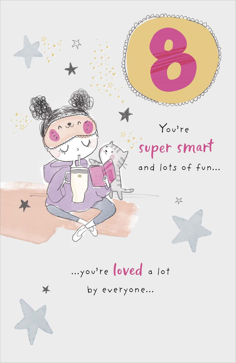 Carlton | 8th Birthday Card Girl | Juvenile Design | With Envelope