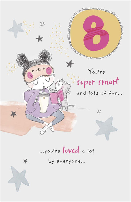 Carlton | 8th Birthday Card Girl | Juvenile Design | With Envelope
