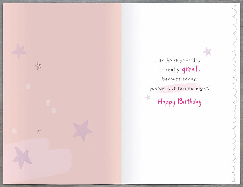 8th Birthday Card Girl - back