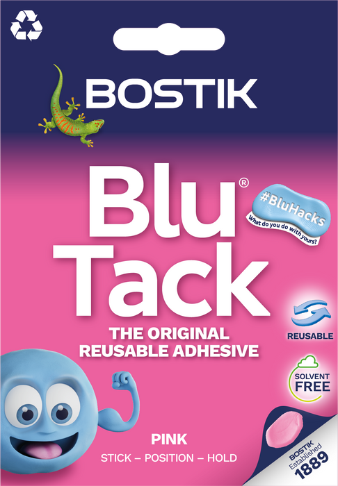 Bostik Pink Blu Tack Reusable Adhesive (45g)
