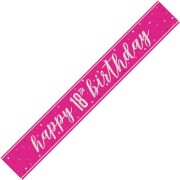 Banner Pink and Silver 18th Birthday