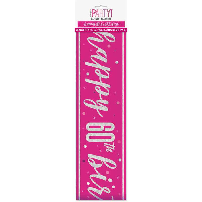 Banner 60th Birthday pink