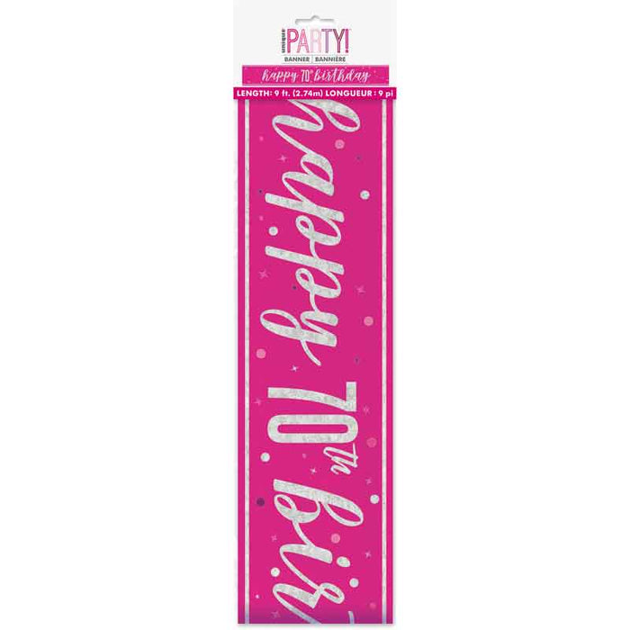Pink Banner 70th Birthday