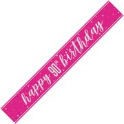 Banner 90th Birthday pink