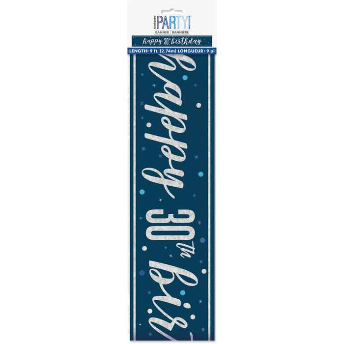 Banner 30th Birthday navy silver