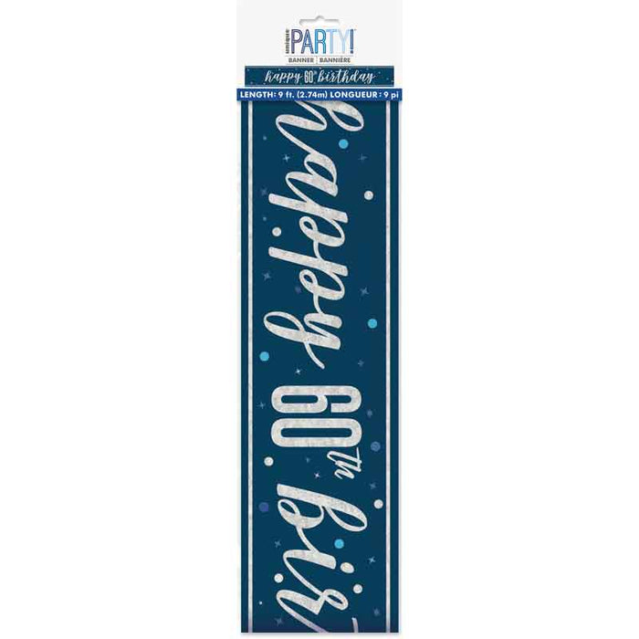Banner 60th Birthday navy silver
